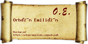 Orbán Emilián névjegykártya